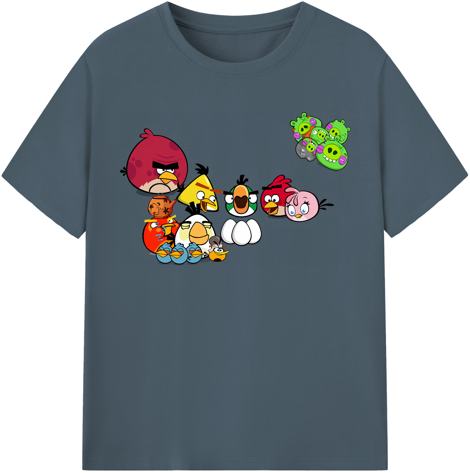 （画像用） Angry Birds アングリーバード 綿100％半袖Tシャツ（フロントプリント）